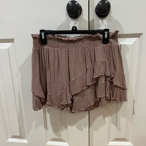 Taupe Colored Skirt with Ruffles